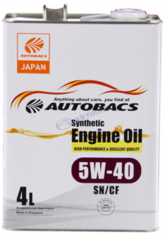 Масло моторное Autobacs Engine Oil 5W-40 SP/CF 4л (Сингапур)