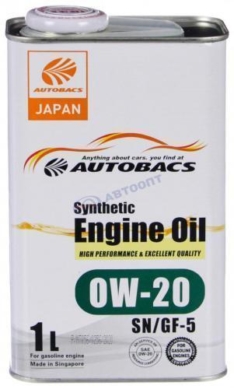 Масло моторное Autobacs Engine Oil 0W-20 SN/GF-5 1л (Сингапур)