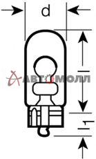 Лампа W5W 12V 5W Osram W2.1*9.5d ORIGINAL LINE