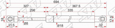 Амортизатор газовый капота Zekkert GF2245 5345006100 CAMRY ACV51/ASV50/AVV50/GSV50 11 за 1шт 694мм