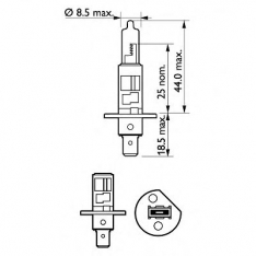 Лампа H1 12V 55W Philips Vision +30% P14,5s B1