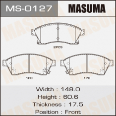 Колодки тормозные передние Masuma MS0127 Astra (J) 15″ 09-;CH Cruze 09- X3P0151 D11291MH BS1301