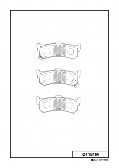 Колодки тормозные задние Nisshinbo PF2277 March K11 92-02, SU Pleo 98- D1181 D1181M JBP0259