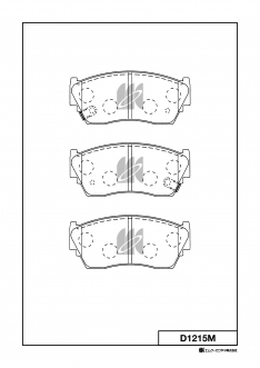 Колодки тормозные передние Nisshinbo PF2410 March K11 97-99, Presea R10/PR10 96-, March CK11 D1215M