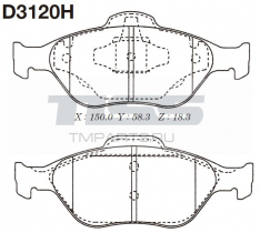 Колодки тормозные передние Nisshinbo PF5495 Demio DY# 02- NP5008 X3P0045 D3120H