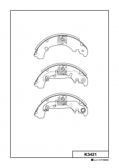 Колодки тормозные задние барабанные Kashiyama K3421 Demio DY3R/DY3W/DY5R/DY5W 02-, Verisa DC