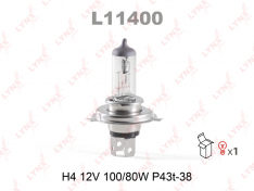 Лампа H4 12V 100/80W LynxAuto P43t-38 L11400