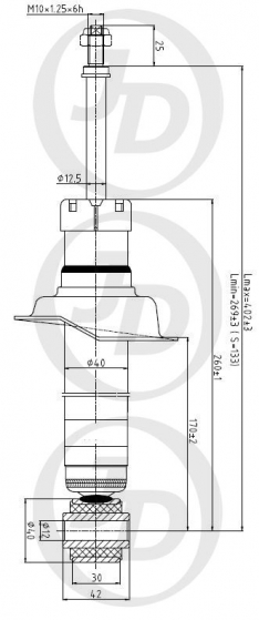 Амортизатор задний JustDrive JAA0373 NISSAN Primera (P11) 96-