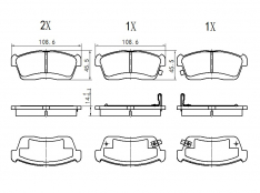 Колодки тормозные задние JustDrive JBP0002 Boon 04-, Move L152 02-; TO Passo 04- X3P0043 D0045MH