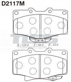 Колодки тормозные передние Kashiyama D2117M HiLux 13# 91-97 JBP0208