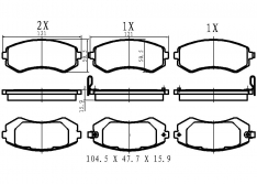 Колодки тормозные передние JustDrive JBP0362 Laurel C33 (-ABS),Cefiro A31 (-ABS),Silvia D1116M