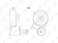 Ролик натяжной ГРМ LynxAuto PT1038 OUTLANDER (CW6W) 3.0 07- / PAJERO MONTERO SPORT (KH6W) 3.0 08- /