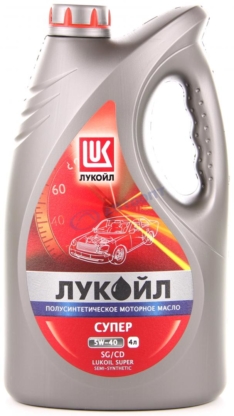 Масло моторное Лукойл Супер 5W-40 SG/CD п/синтетика 4л (Россия)