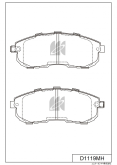 Колодки тормозные передние IXAT X3P0027 Cefiro 88-02, Skyline 89-91/01-, Laurel 88-91/99-02 D1119M