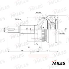 Шрус наружный Miles GA20738 0110ACV40L26A48 DFCV906 CO3906A