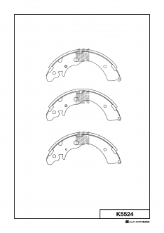 Колодки тормозные задние барабанные IXAT X3S0007 CR-V RD1/2 95-, Civic EU1/2/3/4 00- K5524