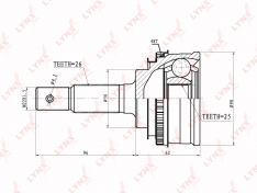 Шрус наружный LYNXauto CO7525A TOYOTA CALDINA AT211 / CT216 / ST21# 1997.08-2002.09 [JP] / 25*56*26