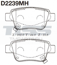 Колодки тормозные задние IXAT X3P0080 Avensis #T25# 03-, Estima #R50/55 06-, CorollaVerso #R D2239MH