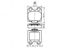 Колодки тормозные задние JustDrive JBP0041 Altezza 1# 98-05, Mark 11# 00-, Crown 17# D2173MH X3P0082