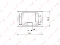 Ролик обводной ГРМ LynxAuto PB3036 Camry 2.5-3.0 88-06 / Highlander 3.0-3.3 00-07, LEXUS RX300-400h