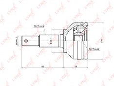 Шрус наружный LYNXauto CO3703 NISSAN / QASHQAI (J10E) / 35*56*29 мм