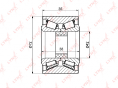 Подшипник ступицы передней LynxAuto WB1119 Subaru Forester (SF, SG) 97-08 / Impreza (GC, GD) 92-07 [