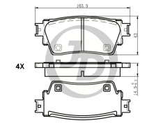 Колодки тормозные задние JustDrive JBP0393 Outlander 19- D6161 X3P0049