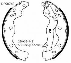 Колодки тормозные задние барабанные Double Force DFS8743 SX4 GY 06- FI Sedici 06- RR K9996