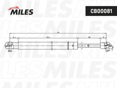 Амортизатор газовый задней двери Miles CB00078 OUTLANDER 13- за 1шт 5802A795 5802A796 535мм