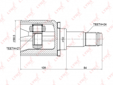 Шрус внутренний LYNXauto CI3723 TOYOTA MCV30 / MCU20 / MCU30 / MCU31 / ES300 / MCR30 / MCR40 / ACR40