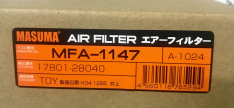 Фильтр воздушный Masuma MFA1147 A1024 1780128040 ALPHARD ’11 2.4 Hybrid