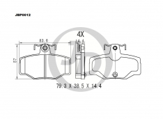 Колодки тормозные задние JustDrive JBP0012 Primera P10/11E all 98-, Almera/100А/120А/140А/C D1214H