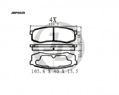 Колодки тормозные задние JustDrive JBP0029 Surf Prado GX470 ’02- X3P0029 D2090H SN120 0446660090