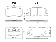 Колодки тормозные передние JustDrive JBP0264 Colt (Z25A) 02- PF3500 NP3020 D6121 X3P0203