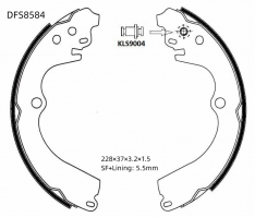 Колодки тормозные задние барабанные Double Force DFS8584 FORESTER SF5 97-02 FORESTER SG5 02-05 K7747