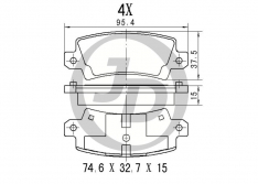 Колодки тормозные задние JustDrive JBP0059 Corolla (E12U) 1,4-1,6 ’02- X3P0071 D2227H