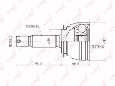 Шрус наружный LYNXauto CO3605 Hyundai Elantra NU, Stellar TK