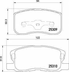 Колодки тормозные передние IXAT X3P0203 Colt (Z25A) 02- JBP0264 PF3500 NP3020 D6121