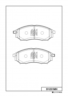 Колодки тормозные передние IXAT X3P0155 Skyline V35 04-, Cedric/Gloria Y34 99-04, President D1231M