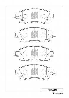 Колодки тормозные передние Miles E400602 Teana (L33) 13-, Altima (L33) 12-, Leaf 13- D1344M