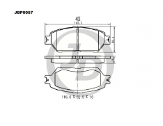 Колодки тормозные передние Kashiyama D2223H Caldina ST246W 02-,Estima 3#/4# 03- JBP0057 X3P0172