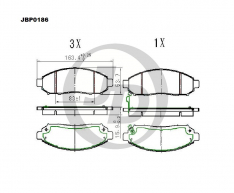 Колодки тормозные передние IXAT X3P0159 Serena C25 05-, Pathfinder R51M 05- NKN1282