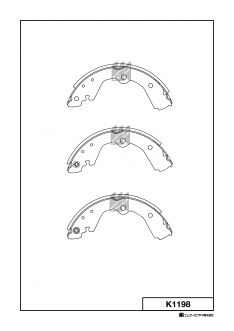 Колодки тормозные задние барабанные IXAT X3S0010 March 4WD 92-02, Cube 4WD 98-02, AD Y10/11 K1198