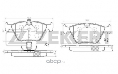 Колодки тормозные передние Zekkert BS1102 BMW 5 E39 95- BMW 3 99-, X3 04- JBP0288 GDB1531