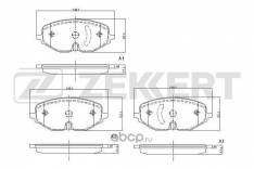 Колодки тормозные передние Zekkert BS1119 Golf VIII 19-, Skoda Octavia NX_ 19- BD1237