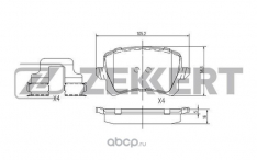 Колодки тормозные задние Zekkert BS1168 Audi A6 III 05- Q3 11- Passat VI-VII 05- Tiguan 07- X3P0122