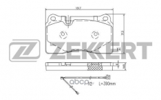 Колодки тормозные передние Zekkert BS1255 с датчик Touareg I-II 04- E281806 000077BSX