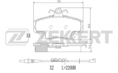 Колодки тормозные передние Zekkert BS1482 с датчик Logan 04- Megane 96- Sandero 07- X3P0083 GDB1465