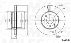 Диск тормозной передний Zekkert BS5276 Solaris IV 10- Rio III 11- K001254 517120U000 FX1141