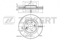 Диск тормозной передний Zekkert BS6204 Santa Fe III 12-, Kia Sorento III 15- K000228